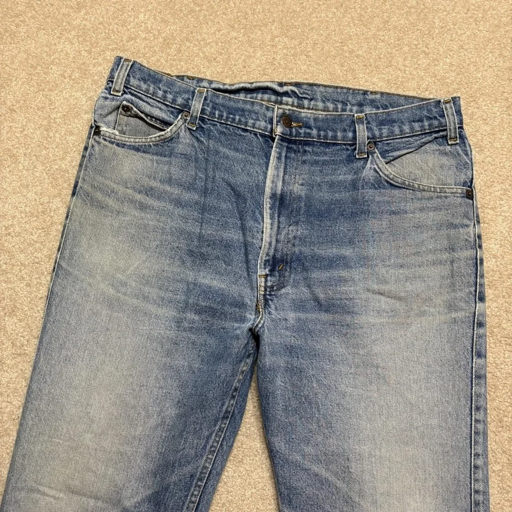 Vtg 70s Levis Jeans Mens 36x32 Blue Relaxed Straight Denim Pants Talon Zip Faded
